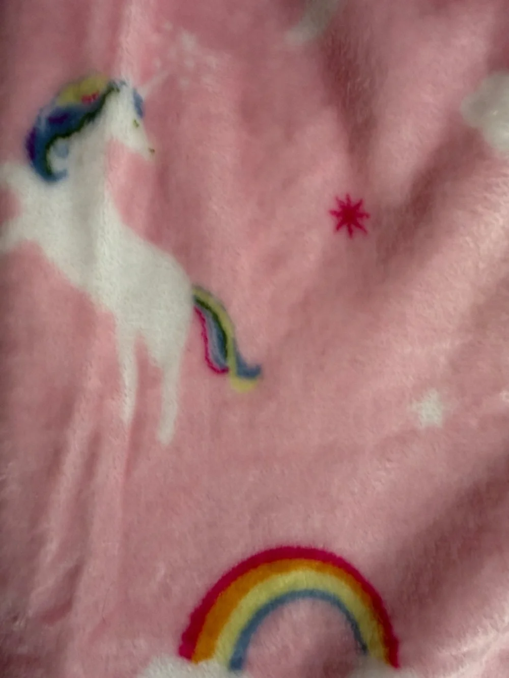 Pink Fleece Unicorn & Rainbow Girls Pajama Pants -like new Size 12-L